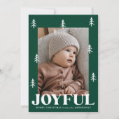 Joyful Trees Green 2 Foto Feiertagskarte (Vorderseite)