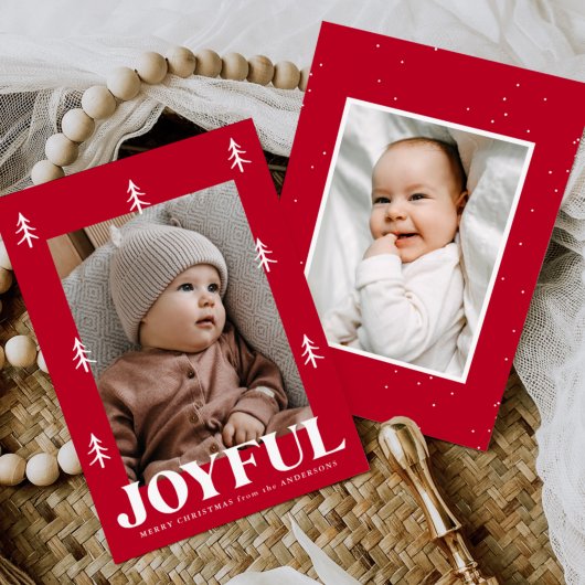 Joyful Trees Red 2 Foto Feiertagskarte