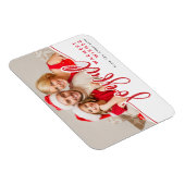 JOYFUL - Trendred White Christmas Holiday Foto Magnet (Rechte Seite)