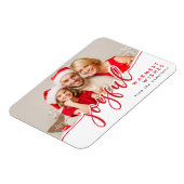 JOYFUL - Trendred White Christmas Holiday Foto Magnet (Linke Seite)