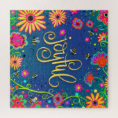 Joyful Trendy Floral Inspirivity Jigsaw Puzzle (Horizontal)