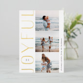 Joyful Trio Modern 3 Folien Feiertagskarte (Stehend vorne)