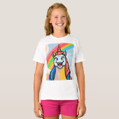 Joyful Unicorn Nah auf T-Shirt (Vorne ganz)