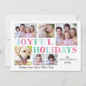 JOYFUL URLAUB Pastell 6 FotoCollage Feiertagskarte (Vorderseite)