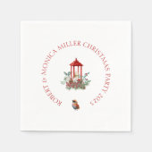 Joyful Vibe Weihnachten Blume & Laternenbukett Serviette (Vorderseite)