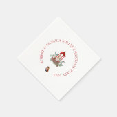 Joyful Vibe Weihnachten Blume & Laternenbukett Serviette (Ecke)