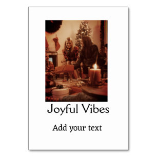 Joyful Vibes fügen Familienweihnachtsnamen einfach Tischnummer