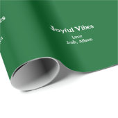 Joyful Vibes green Christmas holidays love family Geschenkpapier (Rolleneckpunkt)