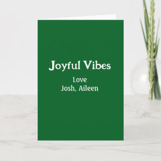 Joyful Vibes green Christmas holidays love family Karte