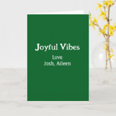 Joyful Vibes green Christmas holidays love family Karte (Gelbe Blume)