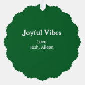 Joyful Vibes green Christmas holidays love family Ornament Karte (Rückseite)