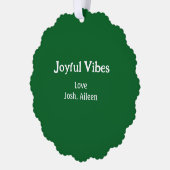Joyful Vibes green Christmas holidays love family Ornament Karte (Links)