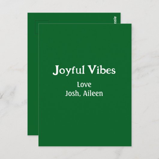 Joyful Vibes green Christmas holidays love family Postkarte (Vorne/Hinten)