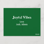 Joyful Vibes green Christmas holidays love family Postkarte (Rückseite)
