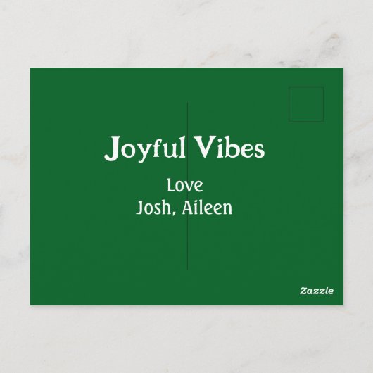 Joyful Vibes green Christmas holidays love family Postkarte (Rückseite)