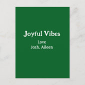 Joyful Vibes green Christmas holidays love family Postkarte (Vorderseite)
