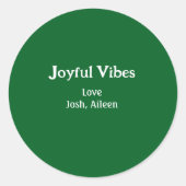 Joyful Vibes green Christmas holidays love family Runder Aufkleber (Vorderseite)