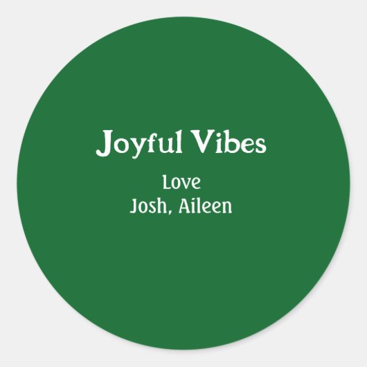Joyful Vibes green Christmas holidays love family Runder Aufkleber (Vorderseite)