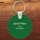 Joyful Vibes green Christmas holidays love family Schlüsselanhänger (Rückseite)