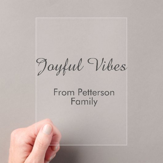 Joyful Vibes red Christmas add family name date  Acryleinladungen (Insitu (Handheld))