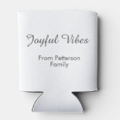 Joyful Vibes red Christmas add family name date Dosenkühler (Rückseite)