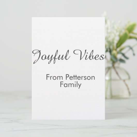 Joyful Vibes red Christmas add family name date  Einladung (Stehend Vorderseite)
