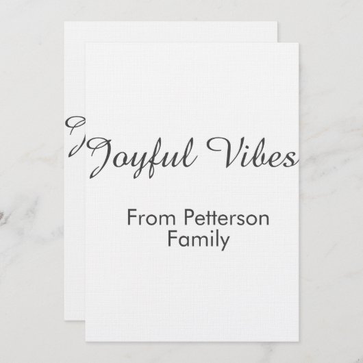 Joyful Vibes red Christmas add family name date  Einladung (Vorne/Hinten)