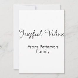 Joyful Vibes red Christmas add family name date  Feiertagskarte
