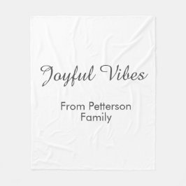 Joyful Vibes red Christmas add family name date  Fleecedecke