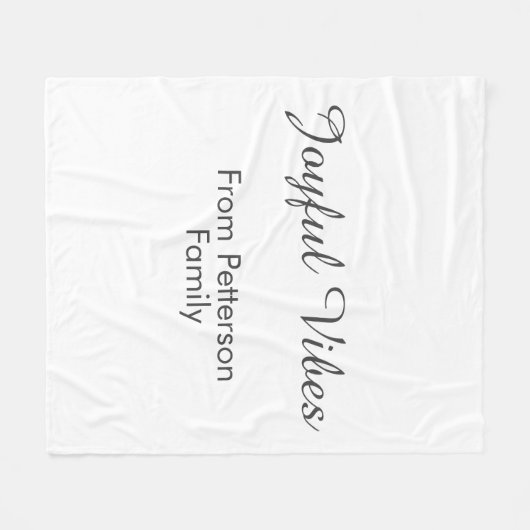 Joyful Vibes red Christmas add family name date Fleecedecke (Vorderseite (Horizontal))