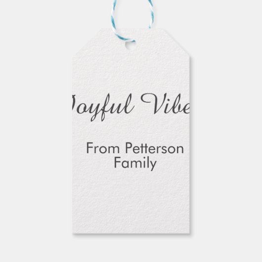 Joyful Vibes red Christmas add family name date Geschenkanhänger (Rückseite)