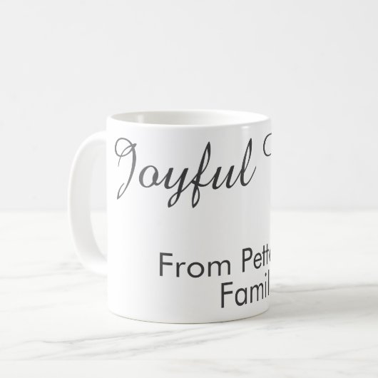 Joyful Vibes red Christmas add family name date  Kaffeetasse (Vorderseite Links)