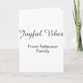 Joyful Vibes red Christmas add family name date  Karte