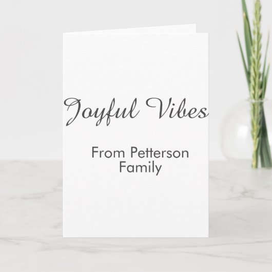 Joyful Vibes red Christmas add family name date Karte (Vorderseite)
