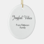 Joyful Vibes red Christmas add family name date Keramik Ornament (Rechts)