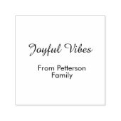 Joyful Vibes red Christmas add family name date Permastempel (Design)