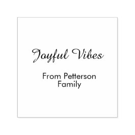 Joyful Vibes red Christmas add family name date  Permastempel