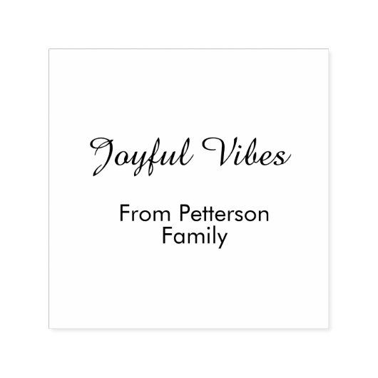 Joyful Vibes red Christmas add family name date  Permastempel (Design)