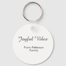 Joyful Vibes red Christmas add family name date  Schlüsselanhänger