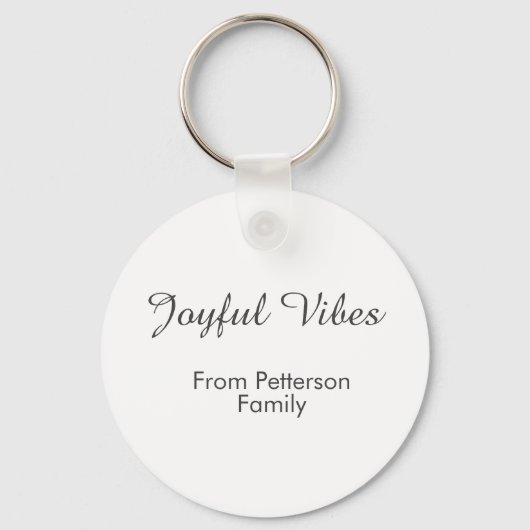 Joyful Vibes red Christmas add family name date Schlüsselanhänger (Vorderseite)