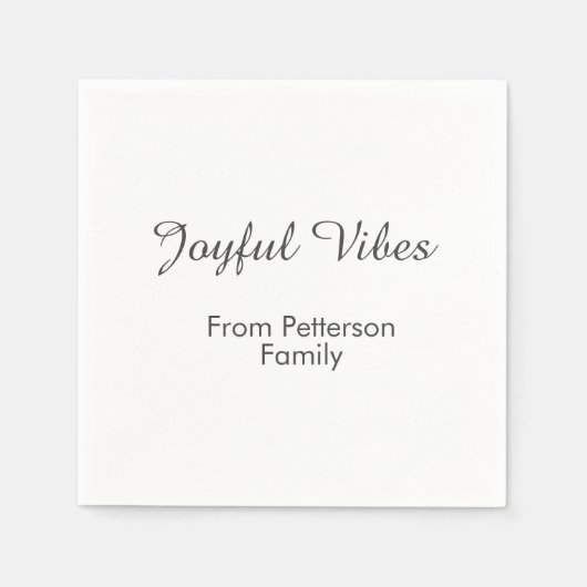Joyful Vibes red Christmas add family name date Serviette (Vorderseite)