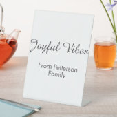 Joyful Vibes red Christmas add family name date  Sockelschild (In Situ)