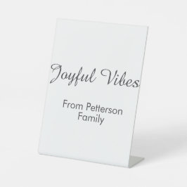 Joyful Vibes red Christmas add family name date  Sockelschild