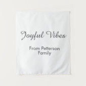 Joyful Vibes red Christmas add family name date Wandteppich (Vorderseite)
