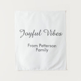 Joyful Vibes red Christmas add family name date  Wandteppich