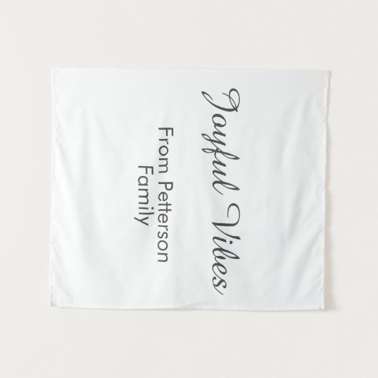 Joyful Vibes red Christmas add family name date Wandteppich (Vorderseite (Horizontal))