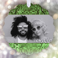 Joyful Vibes Retro Disco Ball Foto Weihnachten