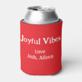 Joyful Vibes Rote Weihnachtsferien Liebe Dosenkühler (Kanne Vorderseite)