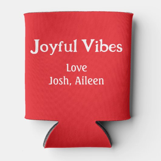 Joyful Vibes Rote Weihnachtsferien Liebe Dosenkühler (Vorderseite)