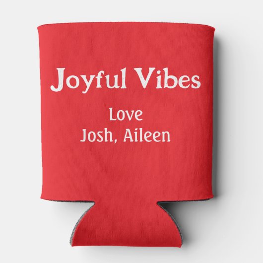 Joyful Vibes Rote Weihnachtsferien Liebe Dosenkühler (Rückseite)